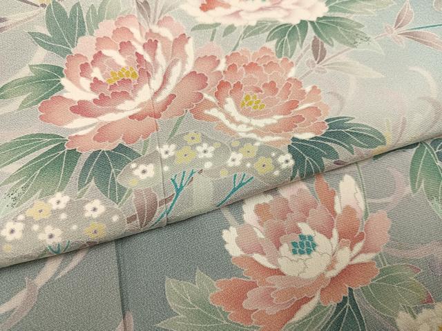 平和屋着物●訪問着 友禅 作家物 央山 枝花文 暈し染め 正絹 逸品 AABF6045ph