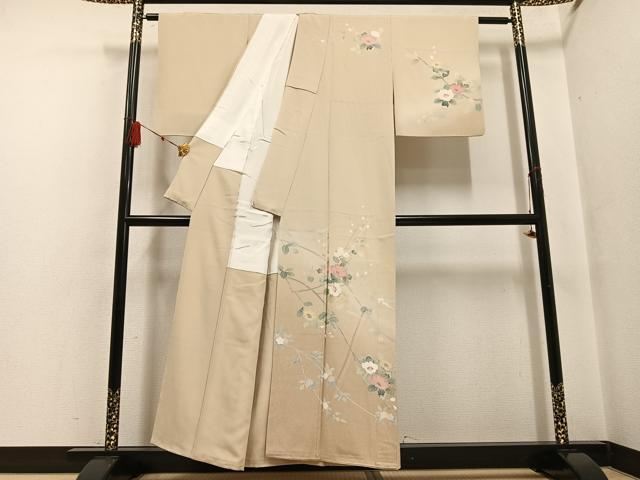 平和屋着物●訪問着 友禅 枝椿 暈し染め 正絹 逸品 AABF6046ph