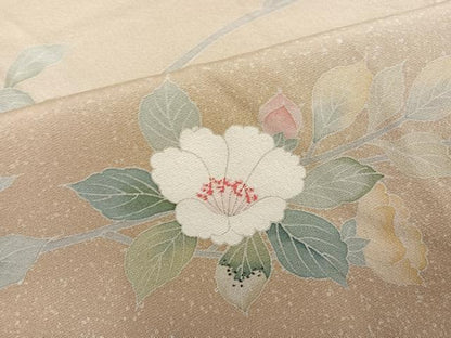 平和屋着物●訪問着 友禅 枝椿 暈し染め 正絹 逸品 AABF6046ph
