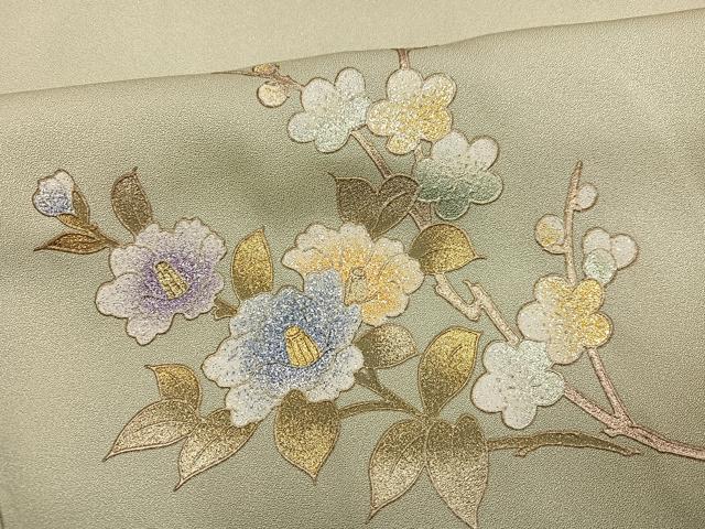 平和屋着物●金彩友禅 卓越技能者・名工・和田光正 訪問着 花筏文 暈し染め 金銀彩 正絹 逸品 AABF6047ph