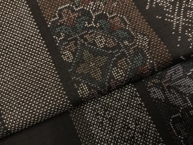 平和屋着物●本場大島紬 カタス7マルキ 吉祥花間道 やまと誂製 正絹 逸品 AABF6049ph
