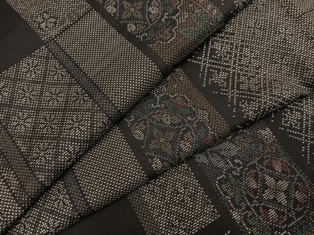 平和屋着物●本場大島紬 カタス7マルキ 吉祥花間道 やまと誂製 正絹 逸品 AABF6049ph