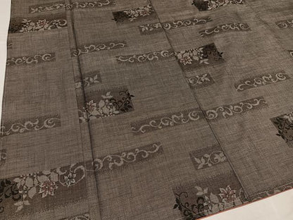 平和屋着物●本場大島紬 カタス9マルキ 花唐草文 正絹 逸品 未使用 AABF6050ph