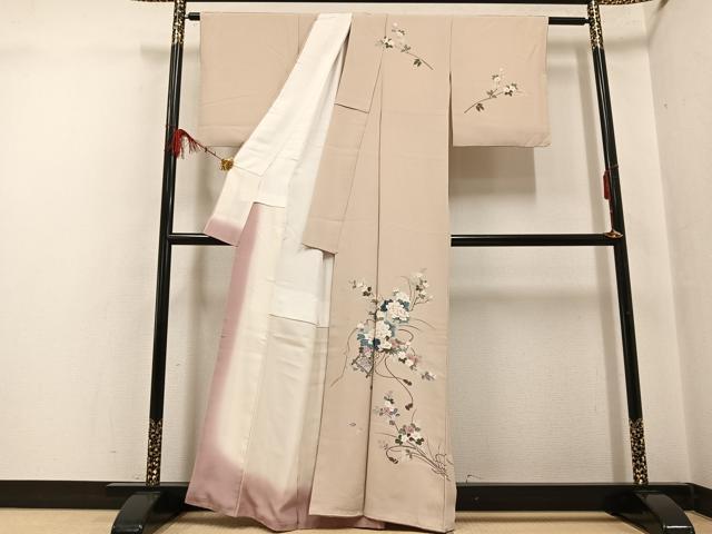 平和屋着物●訪問着 友禅 作家物 花籠文 正絹 逸品 AABF6052ph