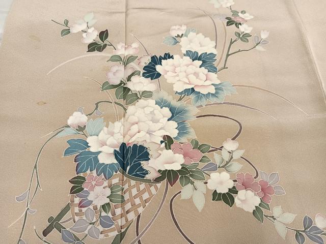 平和屋着物●訪問着 友禅 作家物 花籠文 正絹 逸品 AABF6052ph