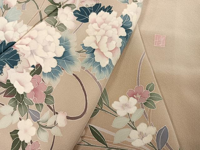 平和屋着物●訪問着 友禅 作家物 花籠文 正絹 逸品 AABF6052ph