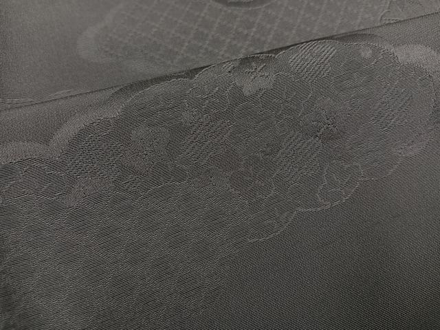 平和屋着物●上質な色無地 松竹梅 煤色 雲重ね地紋 正絹 逸品 AABF6056ph