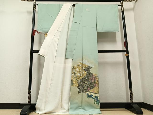 平和屋着物●豪華色留袖 寿光織 草花文 金銀糸 正絹 逸品 未使用 AABF6057ph