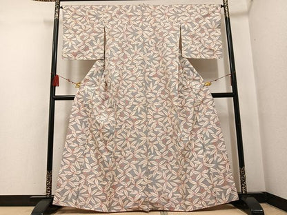 平和屋着物●本場大島紬 カタス7マルキ 総絣 草花文 正絹 逸品 未使用 AABF6058ph