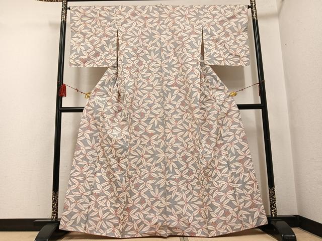 平和屋着物●本場大島紬 カタス7マルキ 総絣 草花文 正絹 逸品 未使用 AABF6058ph