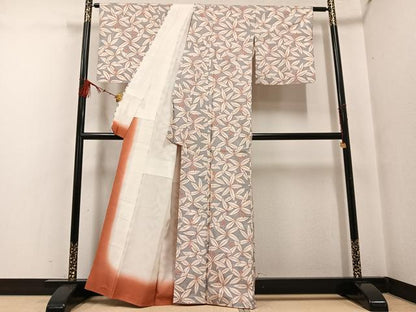 平和屋着物●本場大島紬 カタス7マルキ 総絣 草花文 正絹 逸品 未使用 AABF6058ph