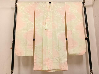 平和屋着物●豪華振袖・長襦袢(無双仕立て)セット 駒刺繍 貝桶群鶴草花文 金彩 正絹 逸品 AABF6059ph