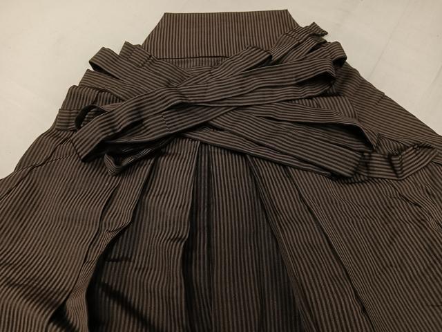 平和屋着物●男性 馬乗り袴 縞 正絹 逸品 AABF6061ph