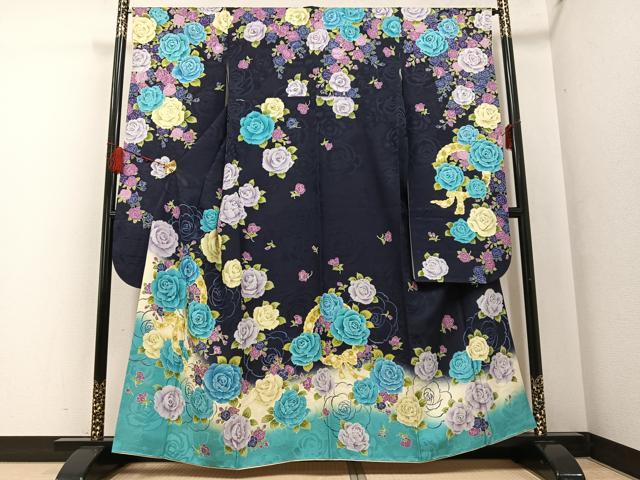 平和屋着物●豪華振袖 薔薇 暈し染め やまと誂製 正絹 逸品 AABF6067ph
