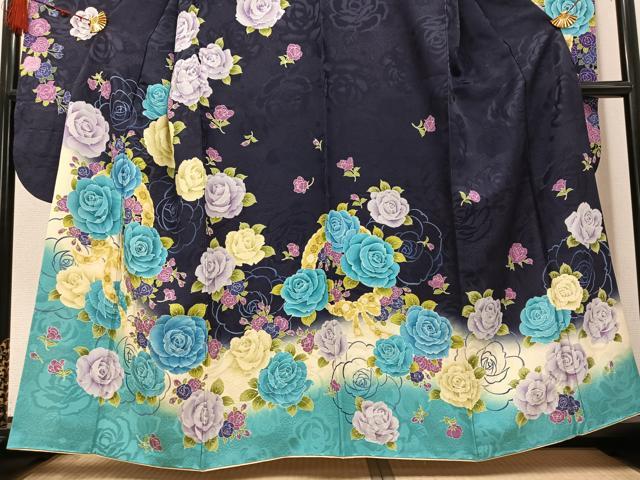 平和屋着物●豪華振袖 薔薇 暈し染め やまと誂製 正絹 逸品 AABF6067ph