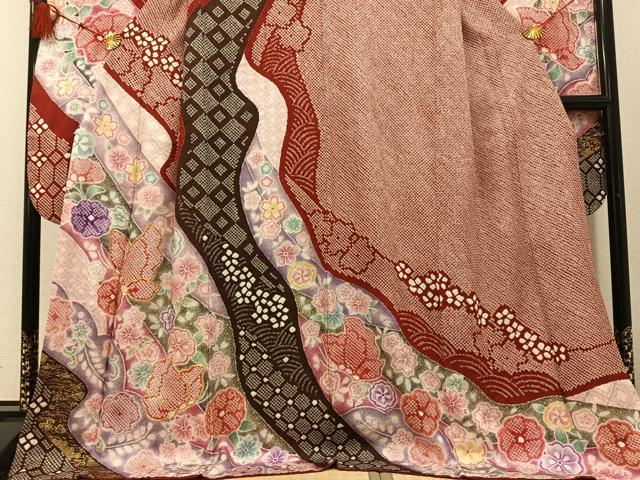 平和屋着物●豪華振袖 駒刺繍 絞り 花蝶文 金彩 正絹 逸品 AABF6068ph