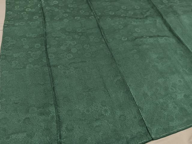 平和屋着物●上質な色無地 花地紋 老竹色 正絹 逸品 未使用 AABF6070ph