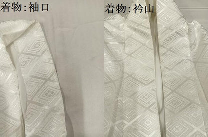 平和屋着物●男性 色紋付 羽織セット 花菱地紋 洗える着物 AABF6072ph