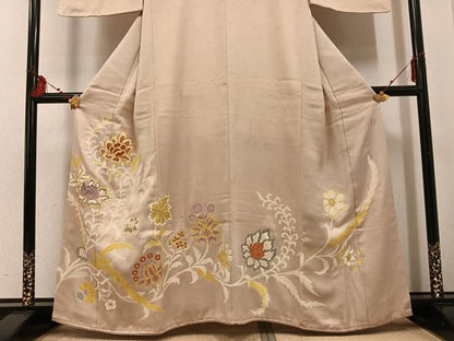 平和屋着物●豪華色留袖 友禅 作家物 明美 駒刺繍 更紗文様 金彩 正絹 逸品 AABF6074ph