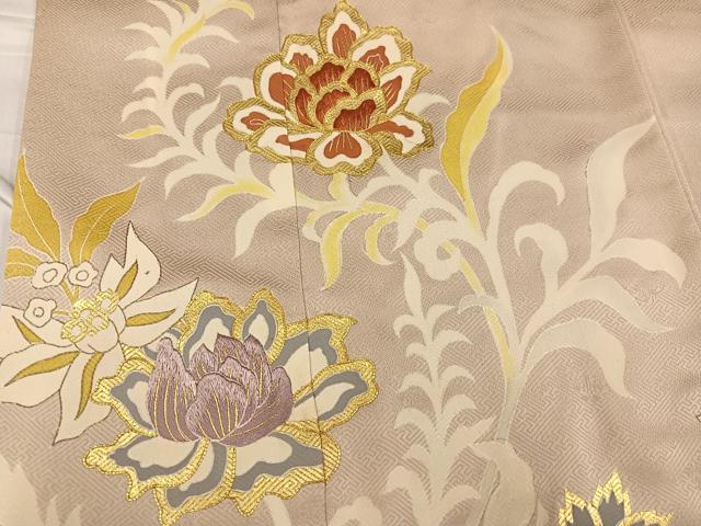 平和屋着物●豪華色留袖 友禅 作家物 明美 駒刺繍 更紗文様 金彩 正絹 逸品 AABF6074ph