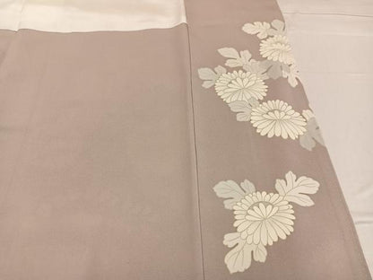 平和屋着物●豪華色留袖 駒刺繍 草花文 正絹 逸品 AABF6076ph