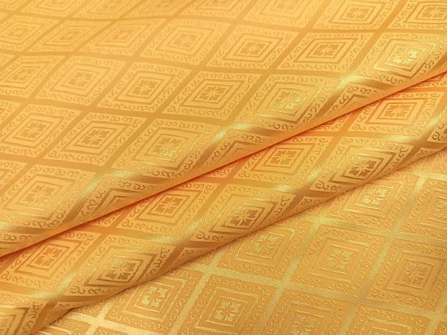 平和屋着物●男性 色紋付 羽織セット 萱草色 洗える着物 AABF6077ph