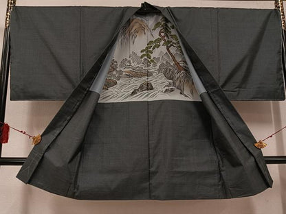 平和屋着物●男性 本場大島紬 アンサンブル 100亀甲 総詰め 正絹 逸品 未使用 AABF6078ph