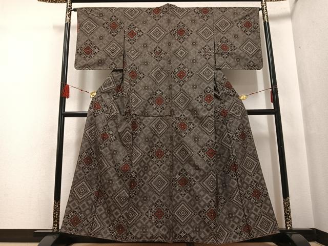 平和屋着物●本場大島紬　龍郷絣　正絹　逸品　未使用　AABF6082ph