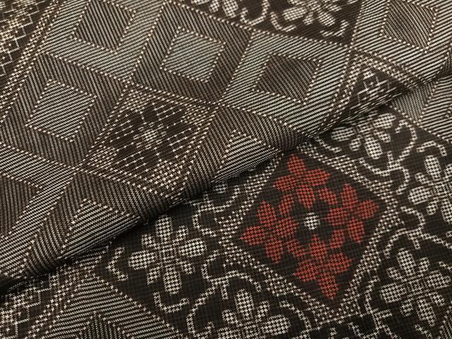 平和屋着物●本場大島紬　龍郷絣　正絹　逸品　未使用　AABF6082ph