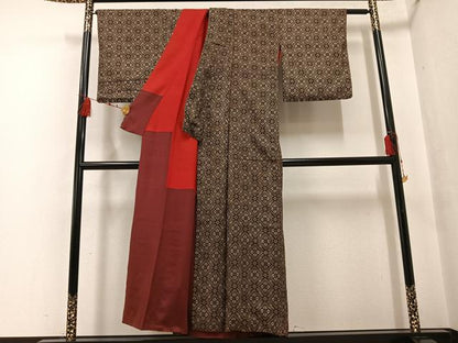 平和屋着物●本場大島紬 龍郷絣 正絹 逸品 AABF6084ph