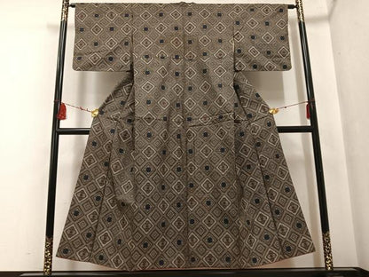 平和屋着物●本場大島紬 龍郷絣 正絹 逸品 AABF6086ph