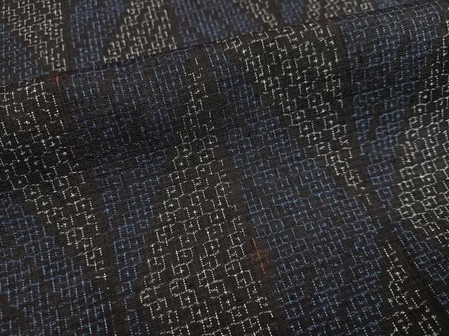 平和屋着物●本場結城紬 重要無形文化財 80亀甲 間道 正絹 逸品 AABF6090ph