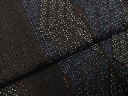 平和屋着物●本場結城紬 重要無形文化財 80亀甲 間道 正絹 逸品 AABF6090ph