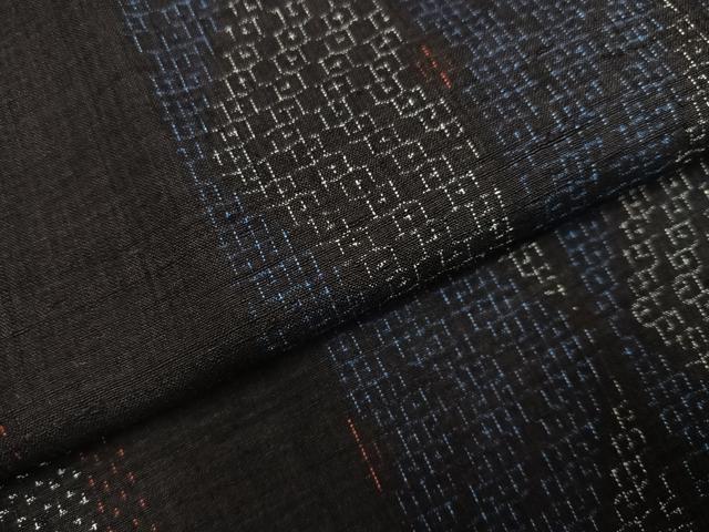 平和屋着物●本場結城紬 重要無形文化財 80亀甲 間道 正絹 逸品 AABF6090ph