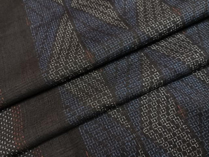 平和屋着物●本場結城紬 重要無形文化財 80亀甲 間道 正絹 逸品 AABF6090ph