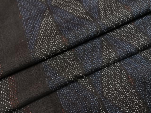 平和屋着物●本場結城紬 重要無形文化財 80亀甲 間道 正絹 逸品 AABF6090ph