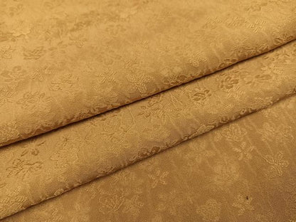 平和屋着物●上質な色無地 花地紋 黄枯茶色 正絹 逸品 AABF6098ph