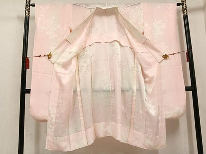 平和屋着物●振袖用長襦袢 無双仕立て 花鼓地紋 正絹 逸品 AABF6100ph