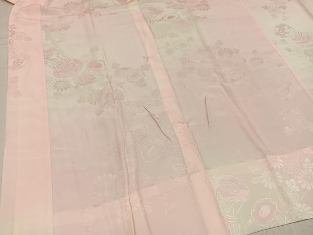 平和屋着物●振袖用長襦袢 無双仕立て 花鼓地紋 正絹 逸品 AABF6100ph