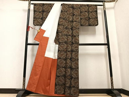 平和屋着物●本場大島紬 一元7マルキ 花尽くし 正絹 逸品 未使用 AABF6102ph