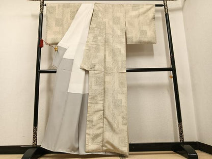 平和屋着物●上質な紬 花尽くし 正絹 逸品 AABF6105ph
