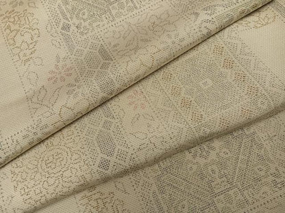 平和屋着物●上質な紬 花尽くし 正絹 逸品 AABF6105ph