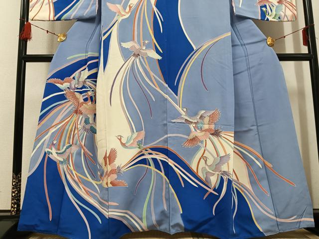 平和屋着物●創業460年・千總 訪問着 駒刺繍 鳳凰 銀彩 三越扱い 正絹 逸品 AABF6106ph