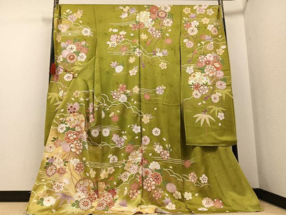 平和屋着物●豪華振袖　雪輪花文　金彩　仮絵羽　逸品　未使用　AABF6107ph