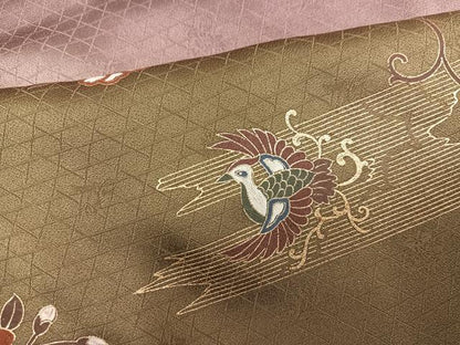 平和屋着物●訪問着 駒刺繍 鳳凰更紗鼓文 暈し染め 金彩 正絹 逸品 AABF6112ph