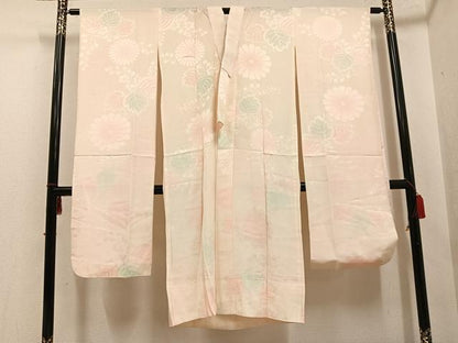 平和屋着物●振袖用長襦袢 無双仕立て 草花地紋 暈し染め 正絹 逸品 AABF6115ph
