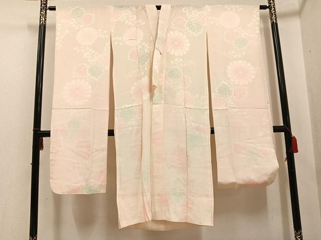 平和屋着物●振袖用長襦袢 無双仕立て 草花地紋 暈し染め 正絹 逸品 AABF6115ph