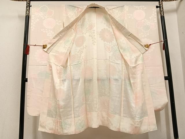 平和屋着物●振袖用長襦袢 無双仕立て 草花地紋 暈し染め 正絹 逸品 AABF6115ph