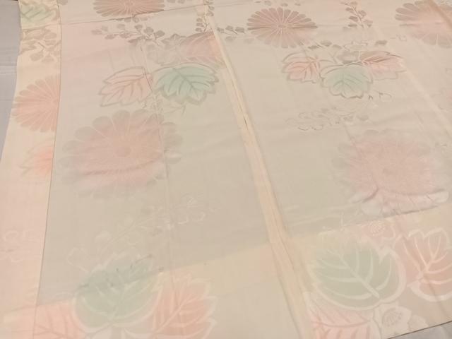 平和屋着物●振袖用長襦袢 無双仕立て 草花地紋 暈し染め 正絹 逸品 AABF6115ph