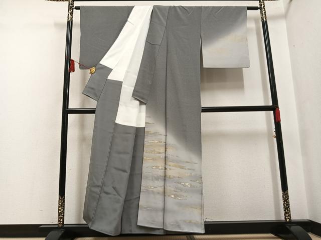 平和屋着物●訪問着 作家物 霞文 暈し染め 金銀糸 正絹 逸品 AABF6119ph